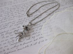 画像4: 【送料無料】おすましレディ猫ちゃんチェーンネックレス(革紐ネックレス メンズ/レディース)