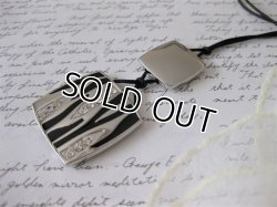 画像4: 【送料無料】クールなゼブラ柄スクエアチャームのレザーネックレス（革紐ネックレス メンズ/レディース）