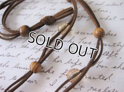 画像5: 【送料無料】【レザーネックレス】◆flower storm◆ウッドリング＆クリスタルビーズ革紐ロングネックレス（メンズ/レディース）