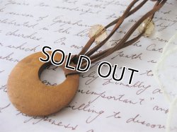 画像4: 【送料無料】【レザーネックレス】◆flower storm◆ウッドリング＆クリスタルビーズ革紐ロングネックレス（メンズ/レディース）