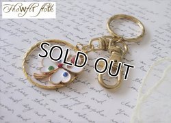 画像3: 【送料無料】【キーリング/バッグチャーム】◆flower storm◆ラインストーン使いの白い四葉のクローバー( 縁起物 ラッキーアイテム キーホルダー メンズ/レディースアクセサリー)