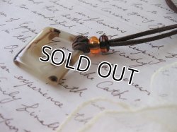 画像6: 【送料無料】【レザーネックレス】◆flower storm◆べっ甲調スクエアチャームのシックな革紐ロングネックレス 2色（メンズ/レディース）