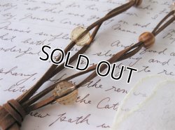 画像6: 【送料無料】【レザーネックレス】◆flower storm◆ウッドリング＆クリスタルビーズ革紐ロングネックレス（メンズ/レディース）