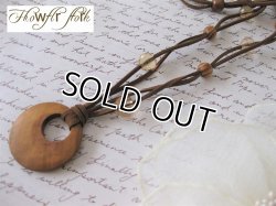 画像3: 【送料無料】【レザーネックレス】◆flower storm◆ウッドリング＆クリスタルビーズ革紐ロングネックレス（メンズ/レディース）