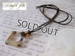 画像5: 【送料無料】【レザーネックレス】◆flower storm◆べっ甲調スクエアチャームのシックな革紐ロングネックレス 2色（メンズ/レディース）