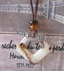 画像4: 【送料無料】【レザーネックレス】◆flower storm◆べっ甲調スクエアチャームのシックな革紐ロングネックレス 2色（メンズ/レディース）