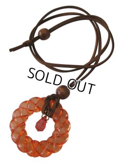 画像6: 【送料無料】【レザーネックレス】◆flower storm◆ 直径4.8cm キュートなポップカラーの大きめリングモチーフ革紐ロングネックレス 3色(レザーネックレス レディース )