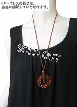 画像8: 【送料無料】【レザーネックレス】◆flower storm◆ 直径4.8cm キュートなポップカラーの大きめリングモチーフ革紐ロングネックレス 3色(レザーネックレス レディース )