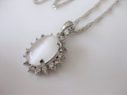 画像6: 【送料無料】キャッツアイ ラインストーン使いネックレス 2色(アクセサリー パワーストーン)