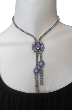 画像6: 【送料無料】ラインストーンを豪華にあしらったネックレス ケース入り(パーティ お呼ばれ)