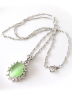 画像3: 【送料無料】キャッツアイ ラインストーン使いネックレス 2色(アクセサリー パワーストーン)