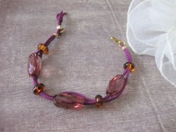 画像6: 【送料無料】【レザーブレスレット】◆flower storm◆クリアビーズと革紐のブレスレット 2色（アクセサリー レディース）