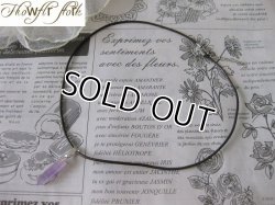 画像6: 【送料無料】【レザーネックレス】◆flower storm◆天然石ライトカラーアメジスト本牛革ネックレス 六角柱（革紐ペンダント メンズ/レディース））