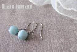 画像3: 【送料無料】【ピアス】◆flower storm◆天然石ラリマーSV925ピアス ラウンド8mm（アクセサリー メンズ/レディース）