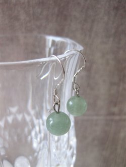 画像5: 【送料無料】【ピアス】◆flower storm◆天然石グリーンアベンチュリンSV925ピアス ラウンド8mm(アクセサリー 5月誕生石 )