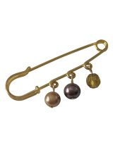 【送料無料】【ストールピン/ブローチ】◆flower storm◆2色の艶パールと多面カットビーズのピンブローチ ゴールド（キルトピン メンズ/レディースアクセサリー）