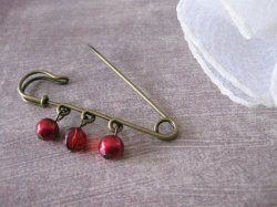 画像8: 【送料無料】【ストールピン/ブローチ】◆flower storm◆艶パールと多面カットビーズのピンブローチ 5色 アンティークブロンズ（キルトピン メンズ/レディースアクセサリー）