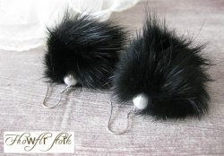 画像6: 【送料無料】【ピアス】◆flower storm◆ミンクファー&パール SV925ピアス 秋冬デザイン 3色(アクセサリー レディース)