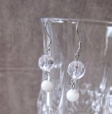 【送料無料】【ピアス】◆flower storm◆天然クリスタル＆マザーオブパール SV925ピアス （パワーストーン 水晶 白蝶貝）