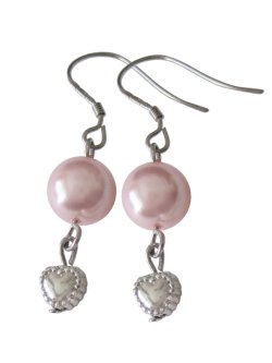 画像9: 【送料無料】【ピアス】◆flower storm◆カラーパールとプチハート SV925ピアス 5色（アクセサリー レディース）