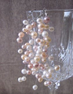 画像6: 【送料無料】【イヤリング】三色淡水パールSV925ロングイヤリング (真珠 ステーションパール )