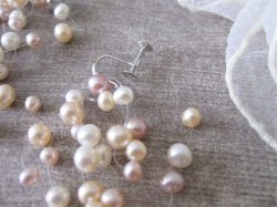 画像4: 【送料無料】【イヤリング】三色淡水パールSV925ロングイヤリング (真珠 ステーションパール )