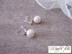 画像8: 【送料無料】【ピアス】◆flower storm◆一粒パールの上品な樹脂ノンホールピアス 3色(アクセサリー イヤリング アレルギー対応 )