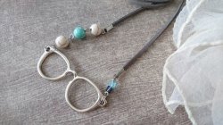 画像12: 【送料無料】【レザーネックレス】◆flower storm◆アンティークデザイン眼鏡とビーズの革ひもロングネックレス 2色（アクセサリー メンズ/レディース）