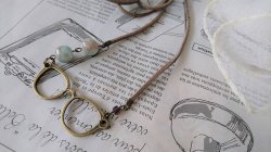 画像6: 【送料無料】【レザーネックレス】◆flower storm◆アンティークデザイン眼鏡とビーズの革ひもロングネックレス 2色（アクセサリー メンズ/レディース）