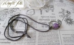 画像6: 【送料無料】【レザーネックレス】◆flower storm◆天然石大粒アメジスト＆ローズクォーツ革紐ロングネックレス （アクセサリー メンズ/レディース）