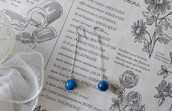 画像5: 【送料無料】【ピアス】◆flower storm◆大粒12mmブルーストライプアゲート SV925ピアス （パワーストーン メノウ 瑪瑙 ロングピアス ）