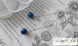 画像4: 【送料無料】【ピアス】◆flower storm◆大粒12mmブルーストライプアゲート SV925ピアス （パワーストーン メノウ 瑪瑙 ロングピアス ）