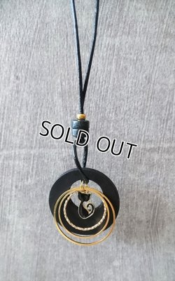 画像5: 【送料無料】【レザーネックレス】◆flower storm◆黒猫＆三つのリングモチーフの本牛革ロングネックレス（革紐アクセサリー レディース/メンズ）