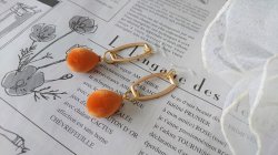 画像4: 【送料無料】【ピアス】◆flower storm◆フロッキードロップチャーム＆長方形メタルパーツ樹脂フックピアス （イヤリング アレルギー対応）