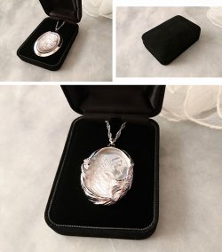 画像6: 【送料無料】【白蝶貝&黒蝶貝】マザーオブパール カメオ ペンダントネックレス ケース付(アクセサリー ロングチェーン Mother of Pearl パワーストーン)
