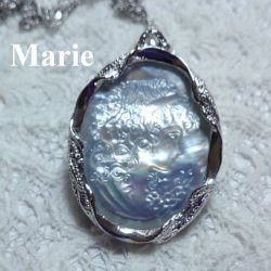 画像9: 【送料無料】【白蝶貝&黒蝶貝】マザーオブパール カメオ ペンダントネックレス ケース付(アクセサリー ロングチェーン Mother of Pearl パワーストーン)
