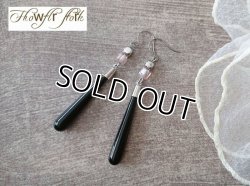 画像11: 【送料無料】【チタンフックピアス】◆flower storm◆ブラックオニキス ロングティアドロップピアス （天然石 パワーストーン  ブラックカルセドニー アレルギーフリー ）