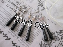 画像13: 【送料無料】【チタンフックピアス】◆flower storm◆ブラックオニキス ロングティアドロップピアス （天然石 パワーストーン  ブラックカルセドニー アレルギーフリー ）