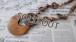 画像7: 【送料無料】【レザーネックレス】◆flower storm◆落ち着いてナチュラルな質感が魅力♪ ウッド＆ビーズ革紐ロングネックレス（アクセサリーレディース）