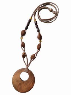 画像4: 【送料無料】【レザーネックレス】◆flower storm◆ウッドのぬくもり＆ナチュラルな質感が魅力♪ 革紐ロングネックレス （アクセサリーレディース）
