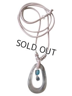 画像3: 【送料無料】【レザーネックレス】◆flower storm◆ビーズ＆ラインストーン使い革紐ロングネックレス 2型（アクセサリー パール レディース）