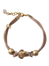 【送料無料】【レザーブレスレット】◆flower storm◆上品な後ろ姿の猫 アンティーク調 革紐ブレスレット（アクセサリー エジプトキャット メンズ/レディース）