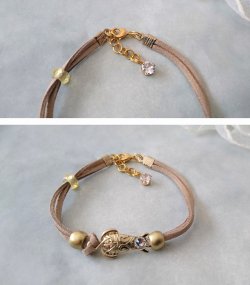 画像5: 【送料無料】【レザーブレスレット】◆flower storm◆上品な後ろ姿の猫 アンティーク調 革紐ブレスレット(アクセサリー エジプトキャット メンズ/レディース)