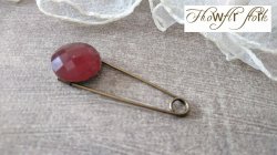 画像3: 【送料無料】【ストールピン/ブローチ】◆flower storm◆アンティークデザイン 多面カットストーン 55mm  （日本製 アクセサリー キルトピン カブトピン ）