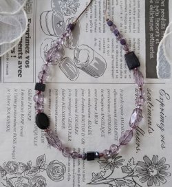 画像3: 【送料無料】【ワックスコードネックレス】◆flower storm◆季節感を演出してくれる異素材ビーズ使いロングネックレス ブルーパープル（アクセサリー 夏 透け感 ウッド 日本製）