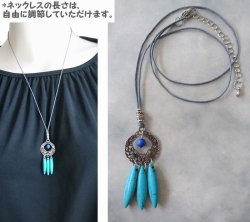 画像6: 【送料無料】【ワックスコードネックレス】◆flower storm◆ターコイズ&ラピスラズリ(12月誕生石 天然石 パワーストーン )