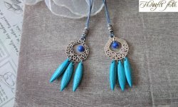 画像5: 【送料無料】【ワックスコードネックレス】◆flower storm◆ターコイズ&ラピスラズリ(12月誕生石 天然石 パワーストーン )