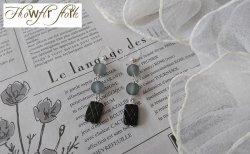 画像13: 【送料無料】【ピアス】◆flower storm◆チェコビーズ＆すりガラスの樹脂フックピアス 3色（アクセサリー レクタングル 摺りガラス 曇りガラス アレルギー対応）