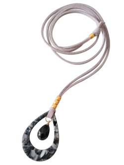 画像18: 【送料無料】【レザーネックレス】◆flower storm◆ しずく型チャーム&カラーパールの革紐ロングネックレス (アクセサリー/レディース/日本製)