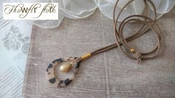 画像16: 【送料無料】【レザーネックレス】◆flower storm◆ しずく型チャーム&カラーパールの革紐ロングネックレス (アクセサリー/レディース/日本製)